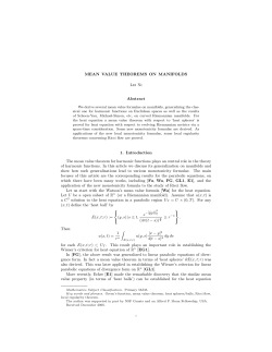 MEAN VALUE THEOREMS ON MANIFOLDS Lei