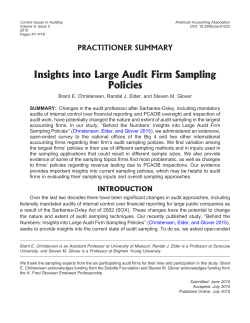 Insights into Large Audit Firm Sampling Policies