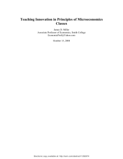 Teaching Innovation in Principles of Microeconomics