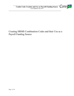Combo Code Creation and Use as Payroll Funding Source - Core-CT