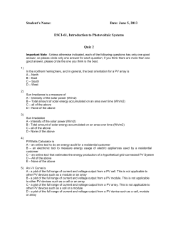 Introduction to Photovoltaic Systems