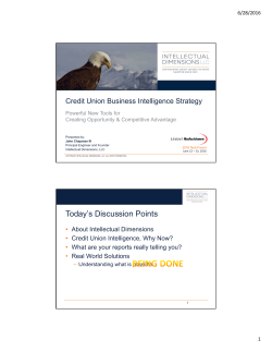 Credit Union Business Intelligence Strategy