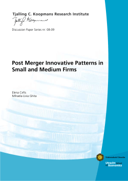 Post Merger Innovative Patterns in Small and Medium Firms