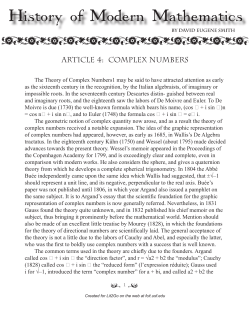 The Theory of Complex Numbers1 may be said to have attracted