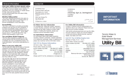 City of Toronto Utility Bill Brochure