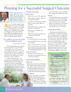 Planning for a Successful Surgical Outcome
