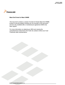 Mask Set Errata for Mask 3N96B This document contains a subset of