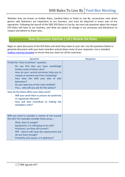 EHS Rules To Live By