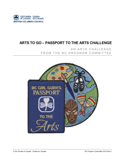Passport to the Arts - Girl Guides of Canada.