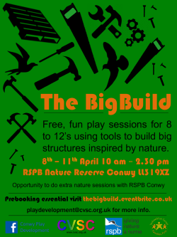Free, fun play sessions for 8 to 12`s using tools to