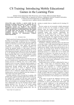 CS Training: Introducing Mobile Educational Games in the - e-UCM