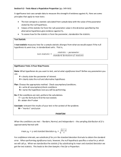 Section 9.2 - Tests About a Population Proportion (pp. 549