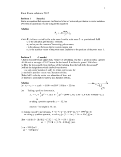 Final Exam solutions 2012