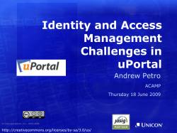 Identity and Access Management Challenges in uPortal
