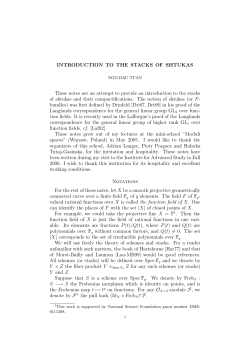INTRODUCTION TO THE STACKS OF SHTUKAS These notes are