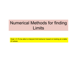 Numerical Methods for finding Limits