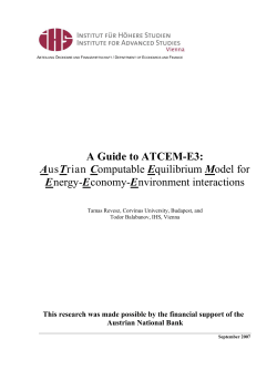 A Guide to ATCEM-E3: AusTrian Computable Equilibrium Model for