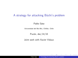 A strategy for attacking B&uuml;chi`s problem