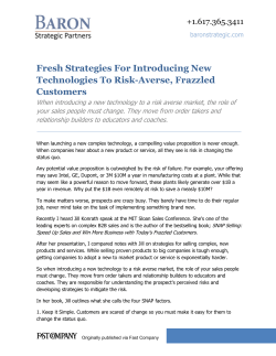 Fresh Strategies For Introducing New Technologies To Risk