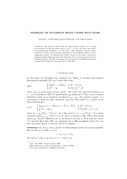 STABILITY OF EUCLIDEAN SPACE UNDER RICCI FLOW 1