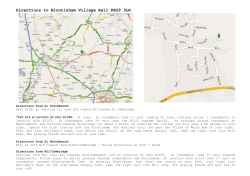 Directions to Bluntisham Village Hall PE28 3LR