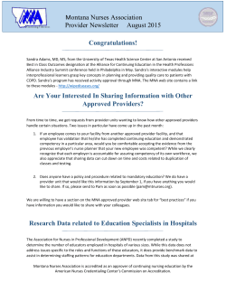Provider Newsletter August 2015: Updates From ANCC