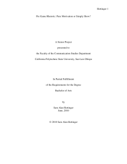 Pre-Game Rhetoric - Digital Commons @ Cal Poly