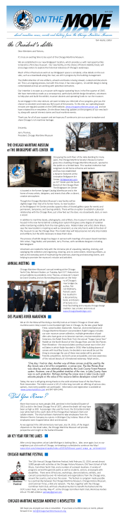 the President`s Letter - Chicago Maritime Museum