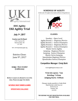 schedule of agility