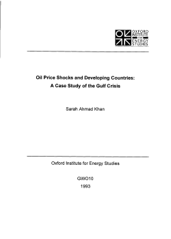 Oil Price Shocks and Devefoping Countries: A Case Study of the