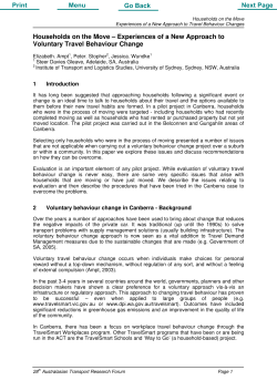 Households on the Move &ndash; Experiences of a New Approach to