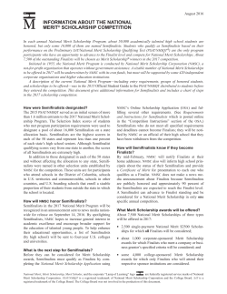 Information About the National Merit &reg; Scholarship