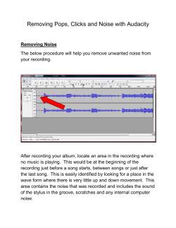 Removing Pops, Clicks and Noise with Audacity - Audio