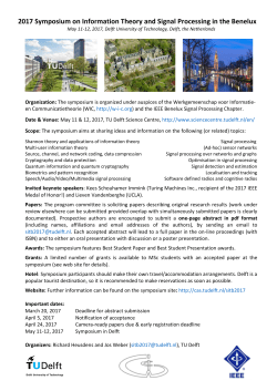 2017 Symposium on Information Theory and Signal Processing in