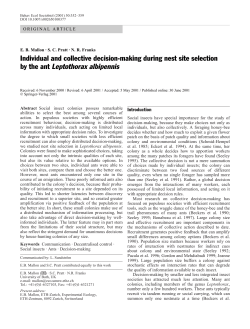 Individual and collective decision-making during nest site selection