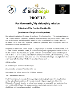 PROFILE Positive earth /My vision/My mission