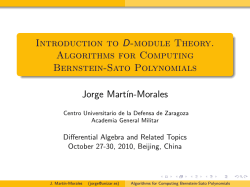 Introduction to D-module Theory. Algorithms for Computing