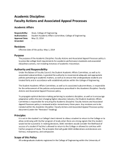 Academic Discipline: Faculty Actions and