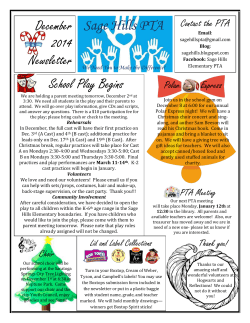 Sage Hills PTA School Play Begins December 2014 Newsletter