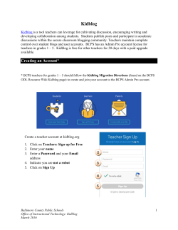 Kidblog - BCPS ODL Resource Wiki