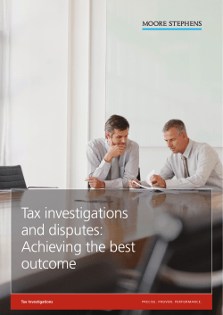 Tax investigations and disputes: Achieving the best outcome