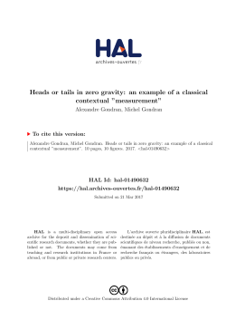 Heads or tails in zero gravity: an example of a classical