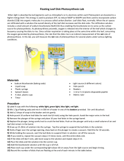 Floating Leaf Disk Photosynthesis Lab