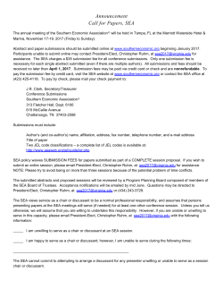 Announcement Call for Papers, SEA