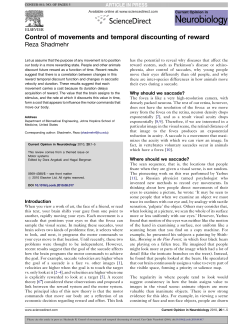 Control of movements and temporal discounting of reward