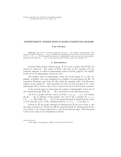 INDEPENDENT VERTEX SETS IN SOME COMPOUND GRAPHS