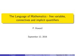 free variables, connectives and implicit quantifiers