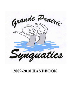 Synchro Hand Book - Grande Prairie Synquatics Club