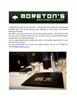 Let Moreton`s cater for your function. Our spacious bar is ideal for