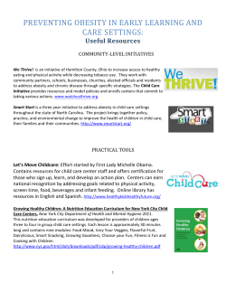 Obesity Prevention in Childcare Facilities